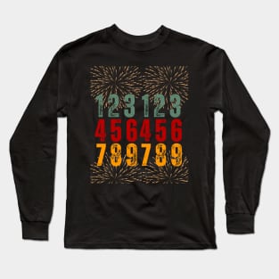 987654321 New Year's Eve 2023 Happy Years Day 2024 Long Sleeve T-Shirt